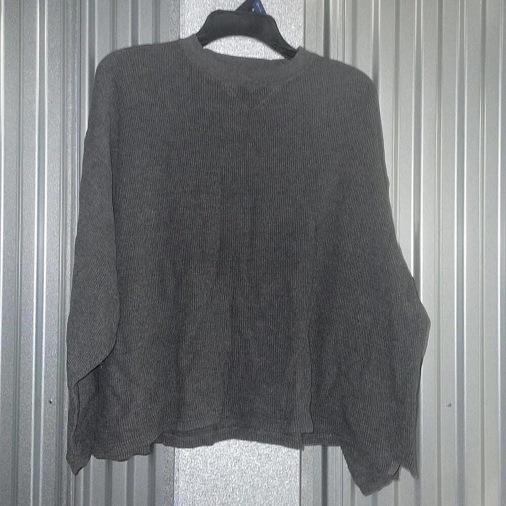 Men’s Pluma Casual Grey Waffle Knit Henley Long Sleeve Shirt Layering